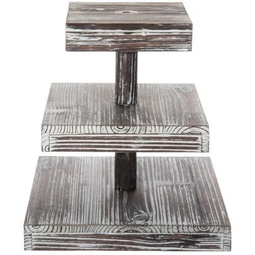 12-Inch Torched Wood Dessert / Appetizer Stand