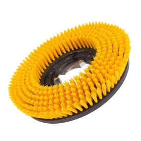 13" Floor Buffer Economical Everyday Floor Scrubbing Brush (11" Actual Diameter) w/ Clutch Plate | Yellow Poly Bristles
