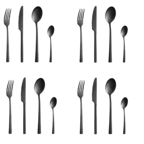 16 Pieces Black Cutlery Set -9035Vtvg17B78