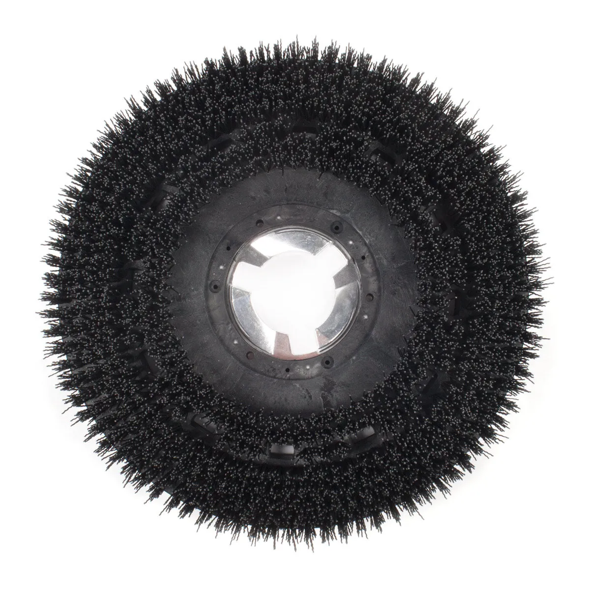 17" Floor Buffer Heavy Duty Floor Stripping Brush w/ 80 Grit Impregnated Black Nylon Bristles (15" Actual Diameter)
