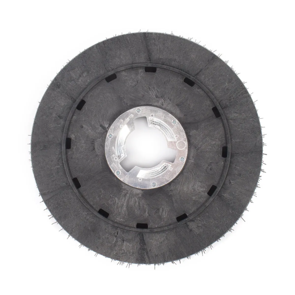 17" Floor Buffer Heavy Duty Floor Stripping Brush w/ 80 Grit Impregnated Black Nylon Bristles (15" Actual Diameter)
