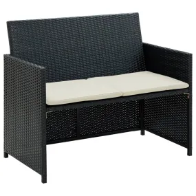 2 Seater Sofa Couch with Cushions Patio Wicker Love Seat PE Rattan