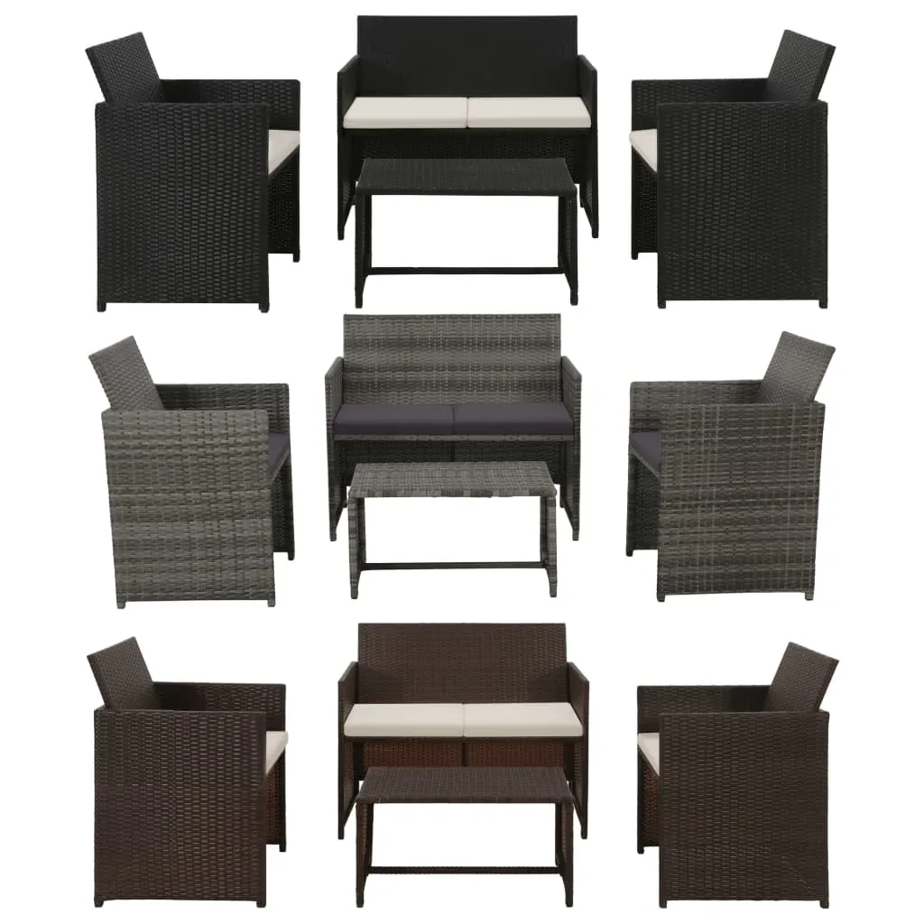 2 Seater Sofa Couch with Cushions Patio Wicker Love Seat PE Rattan