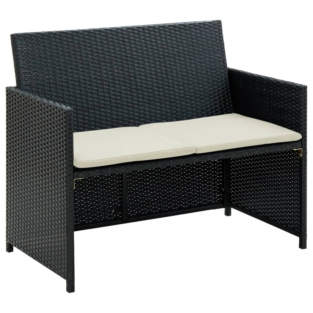 2 Seater Sofa Couch with Cushions Patio Wicker Love Seat PE Rattan