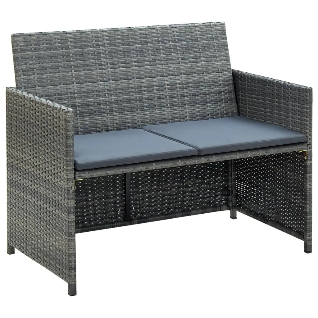 2 Seater Sofa Couch with Cushions Patio Wicker Love Seat PE Rattan