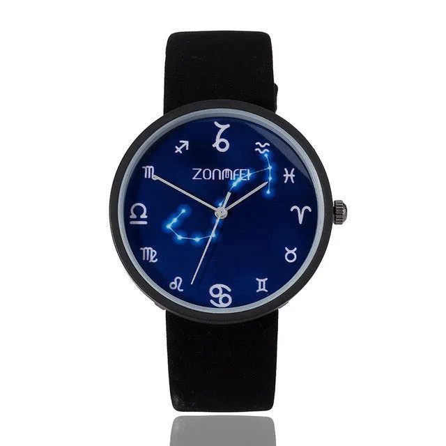 2017 New Watch Moon Unisex Watch Women Men Wristwatch Starry Sky Space Watch Little Star Wristwatch Special Montre Homme