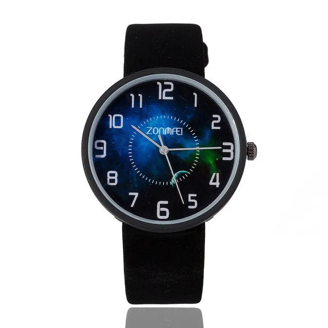 2017 New Watch Moon Unisex Watch Women Men Wristwatch Starry Sky Space Watch Little Star Wristwatch Special Montre Homme