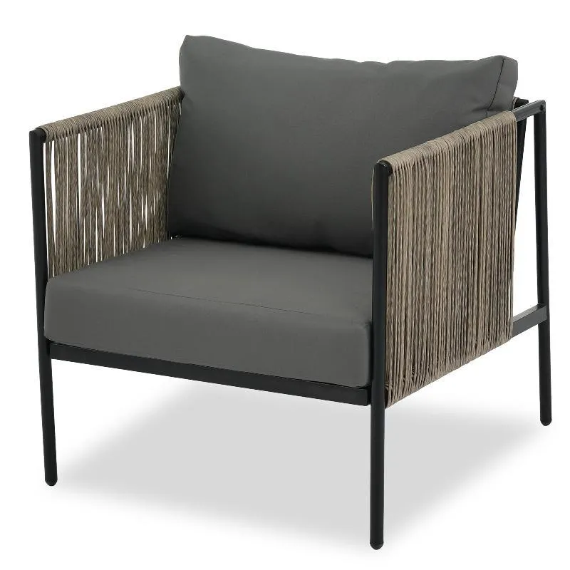 4-Piece Rope Sofa Set with Thick Cushions