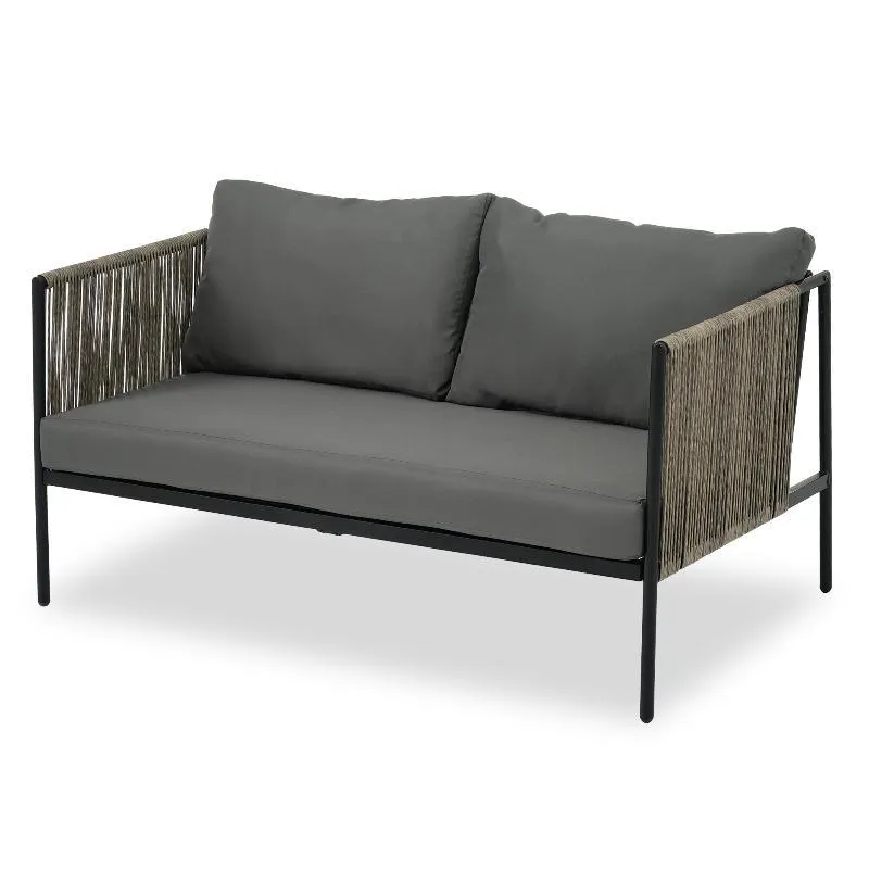 4-Piece Rope Sofa Set with Thick Cushions