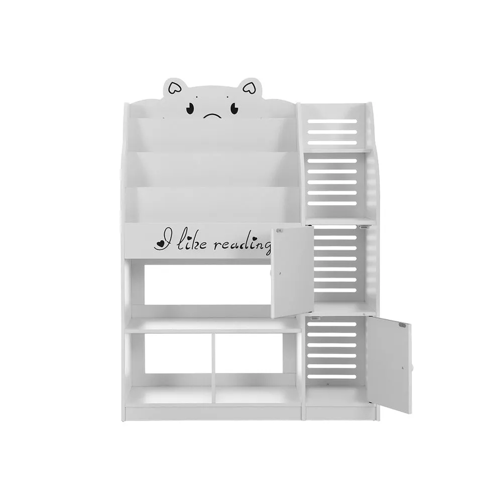 4-Tier Kids Bookshelf Storage with Cupboards, Keezi