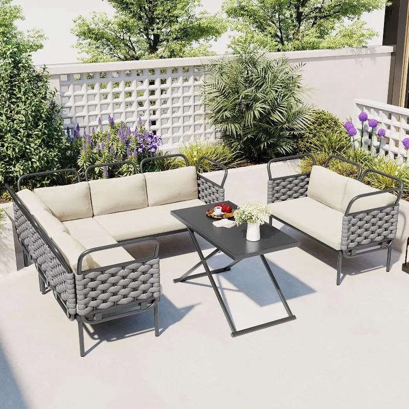 5-Piece Modern Patio Sectional Sofa set