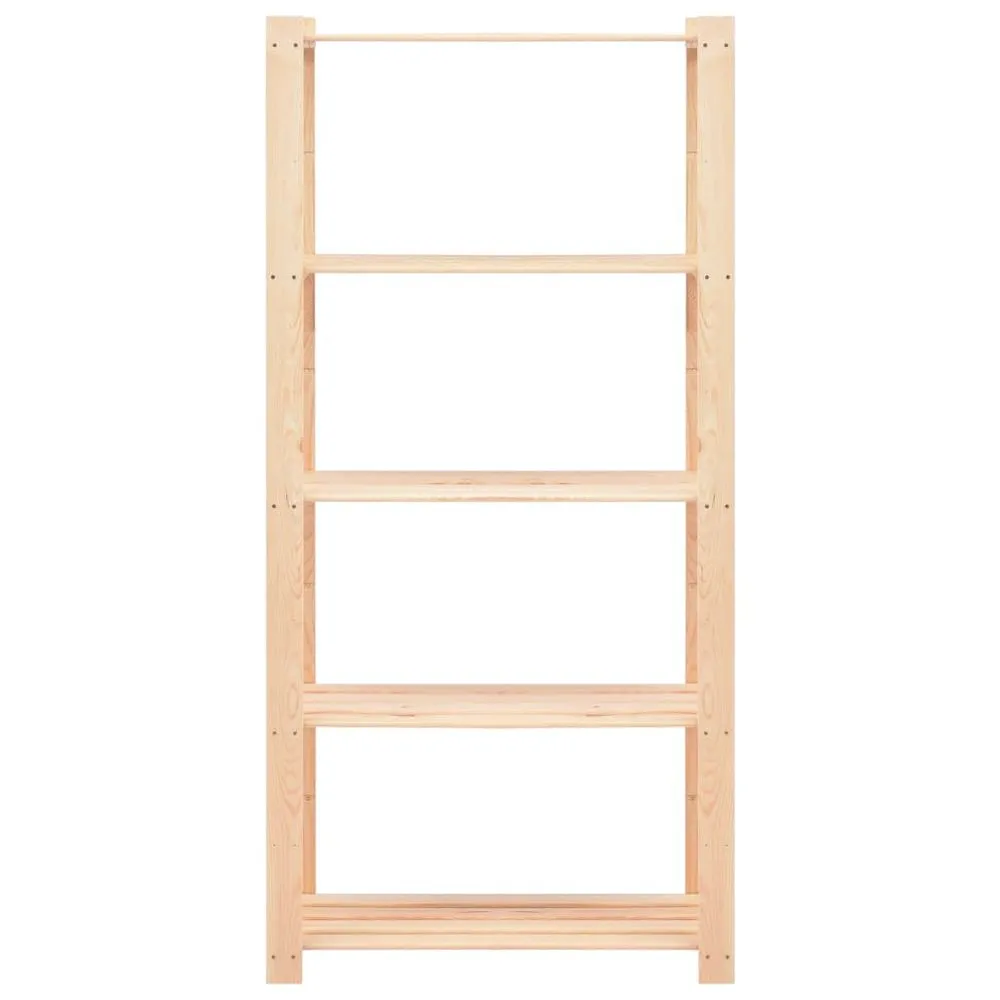 5 Tier Storage Rack - Solid Pinewood - Easy Assembly