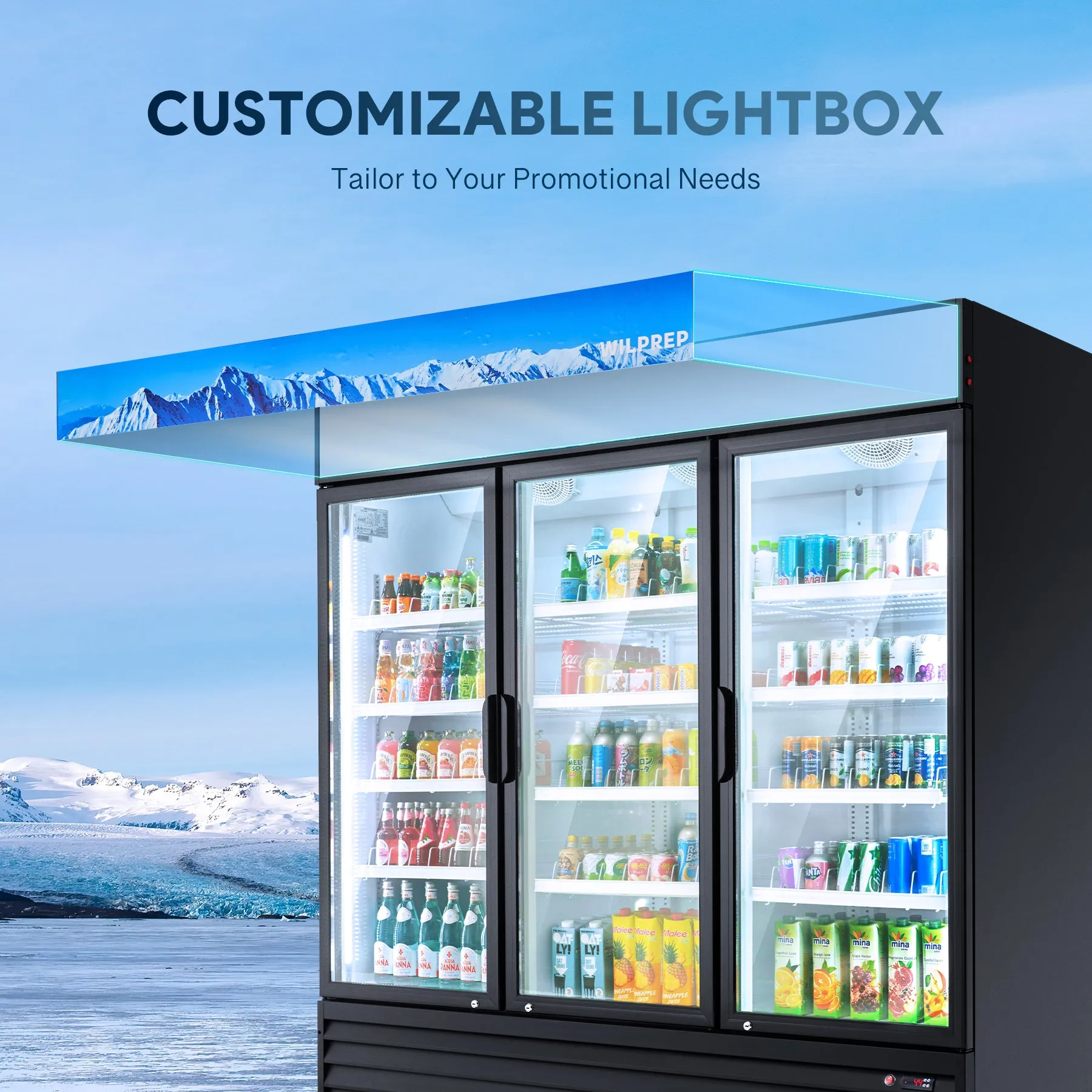 78.1" Commercial Merchandiser Refrigerator Three Door 72.4 cu. ft. Capacity