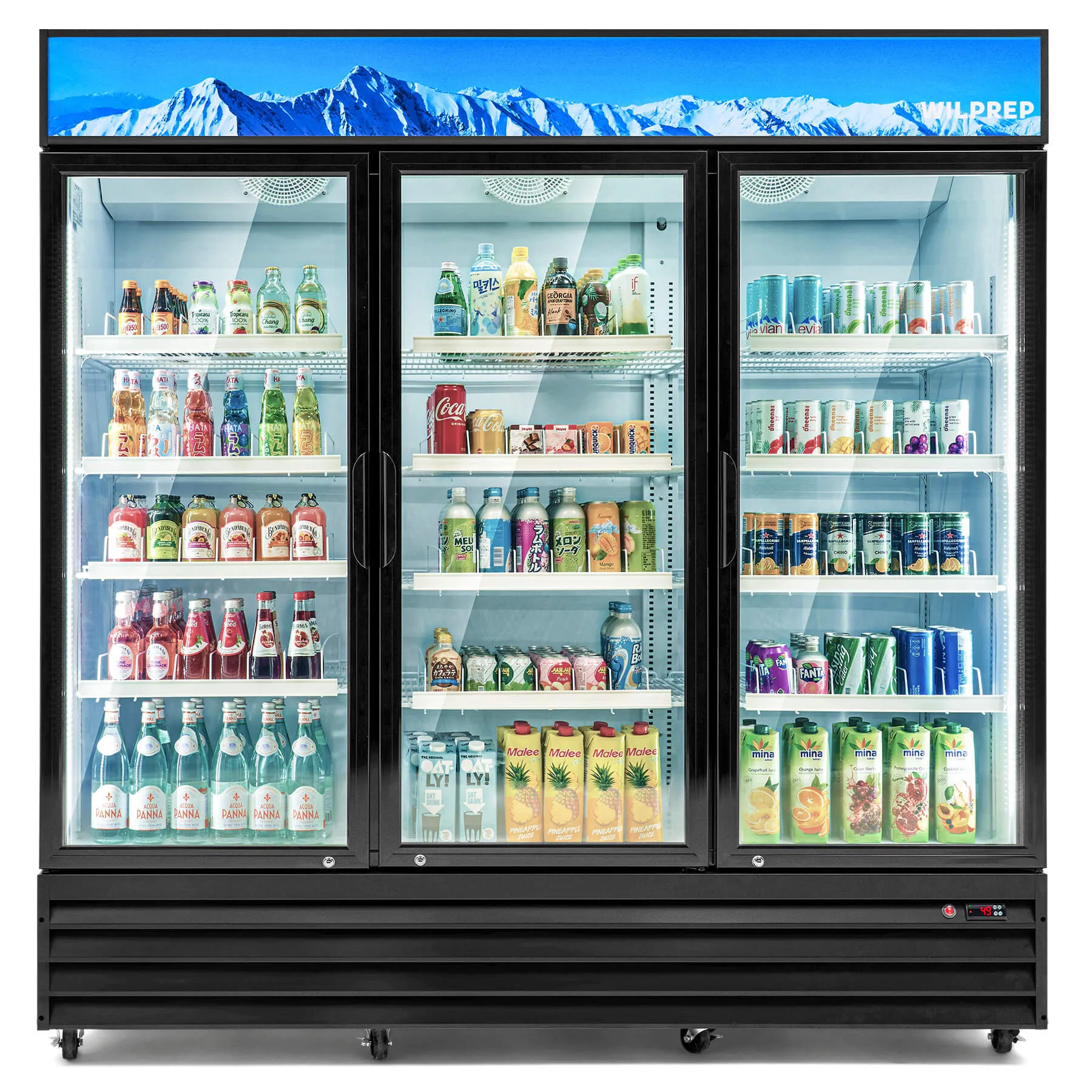 78.1" Commercial Merchandiser Refrigerator Three Door 72.4 cu. ft. Capacity