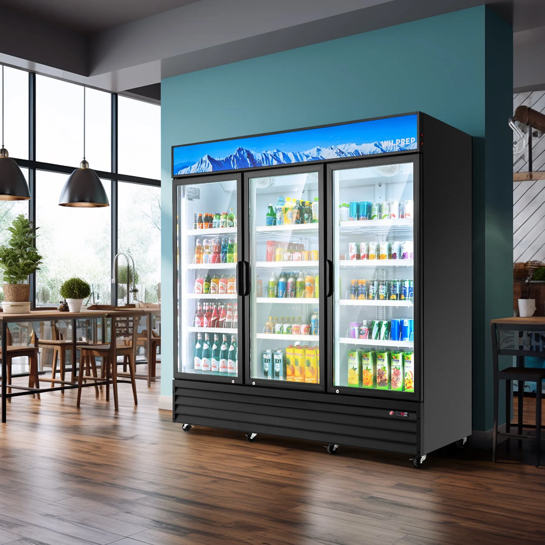 78.1" Commercial Merchandiser Refrigerator Three Door 72.4 cu. ft. Capacity