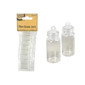8 Pack Clear Mini Glass Jars with Stopper - 3.6cm x 1.5cm