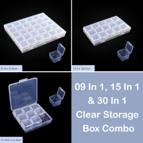 9 In 1,15 In 1 & 30 In 1 Clear Storage Box Combo