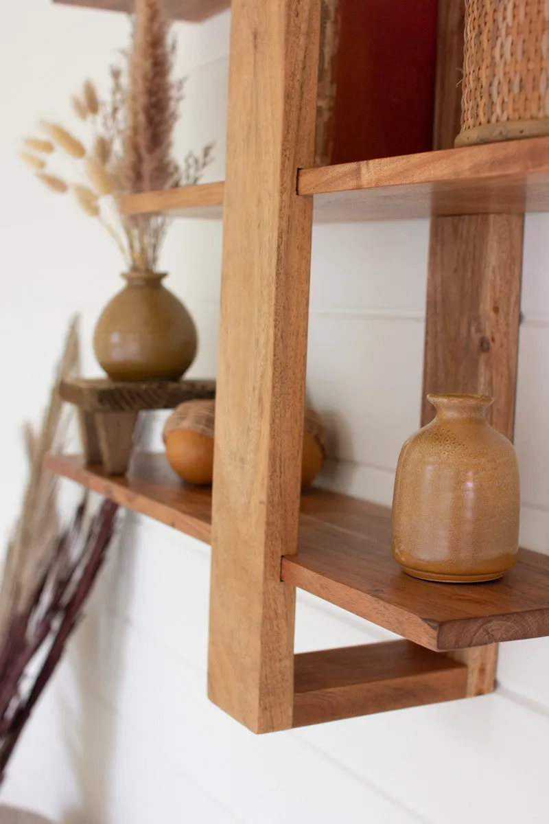 Acacia Wood Three Tiered Adjustable Shelf By Kalalou
