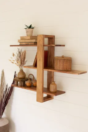 Acacia Wood Three Tiered Adjustable Shelf By Kalalou