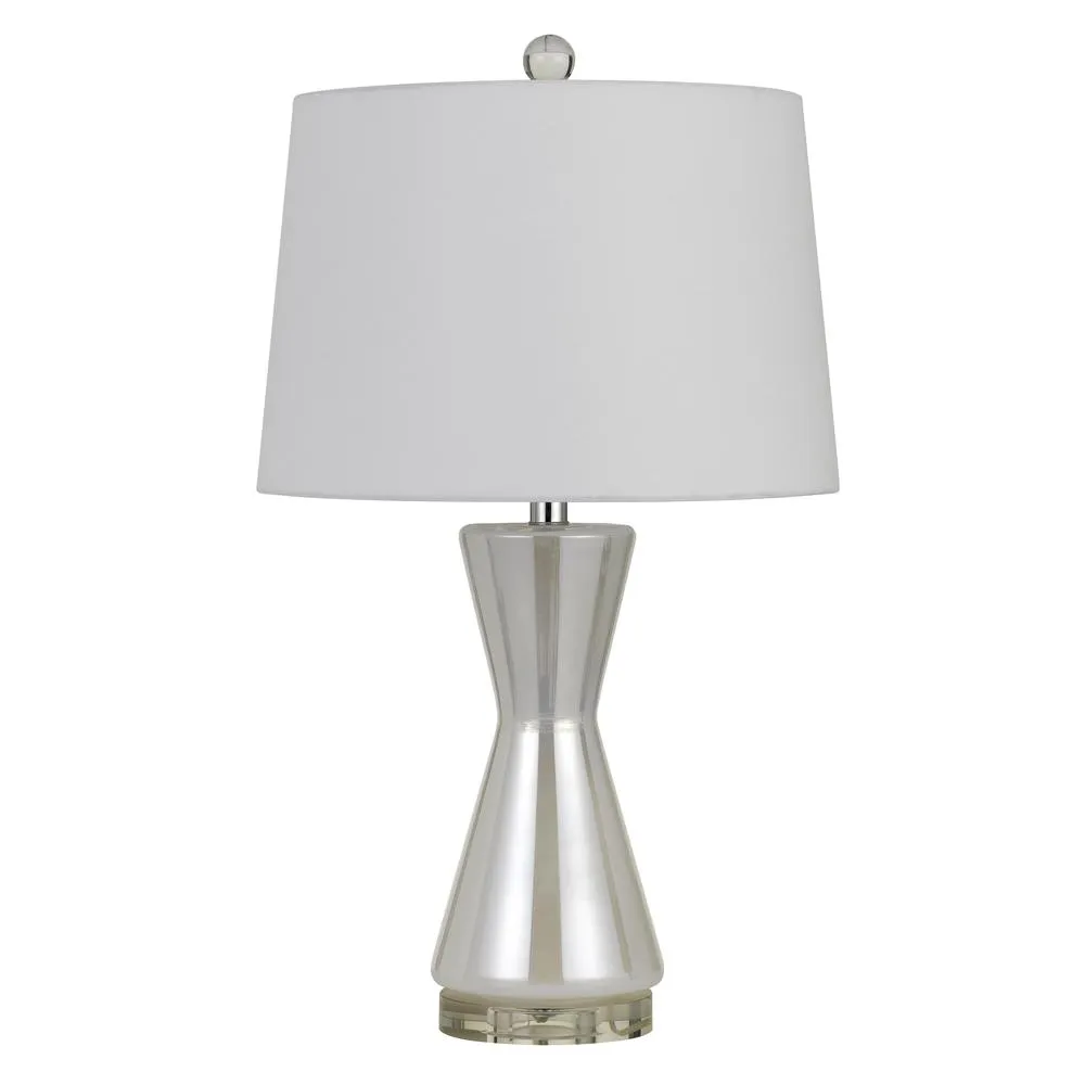 Anzio Glass Table Lamp With Hardback Fabric Shade (Sold And Priced As Pairs) By Cal Lighting