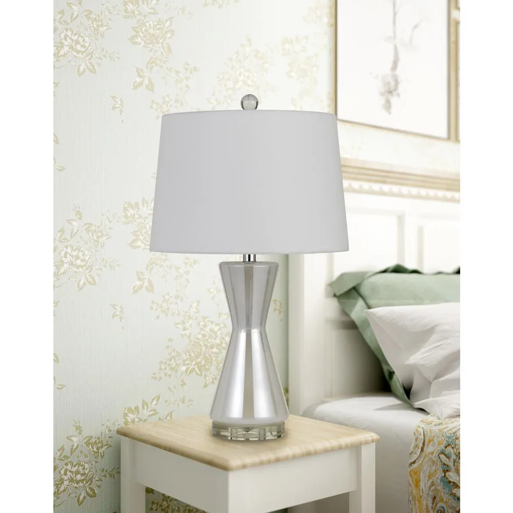 Anzio Glass Table Lamp With Hardback Fabric Shade (Sold And Priced As Pairs) By Cal Lighting