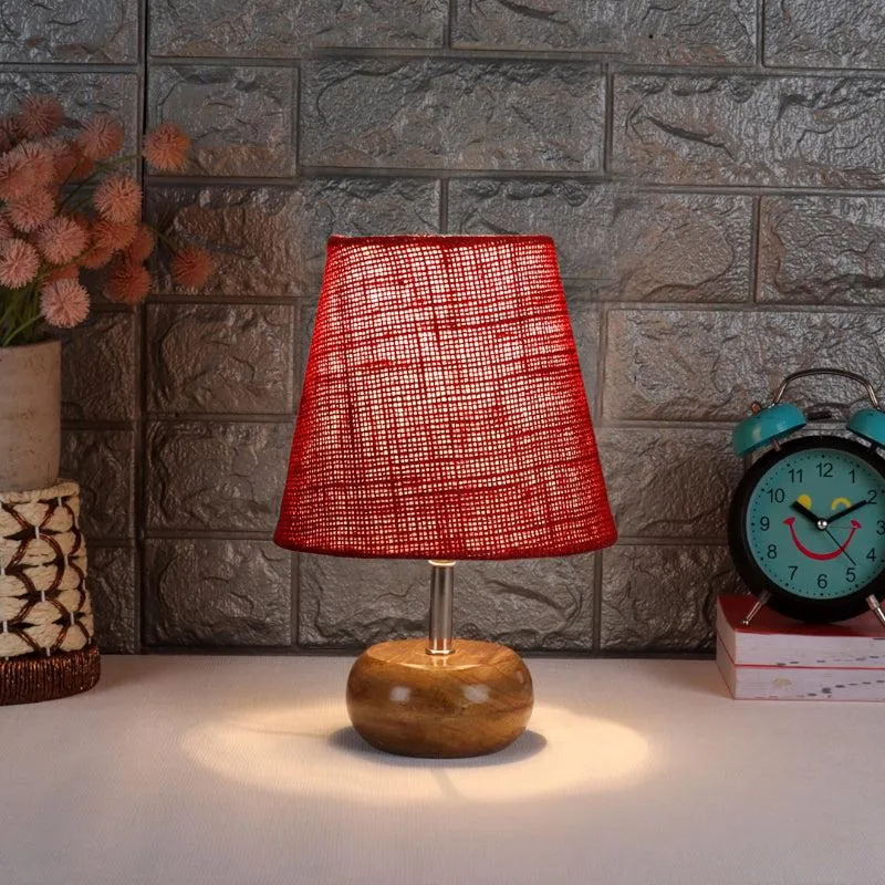 Astrova Table Lamp With Jute Shade - Maroon