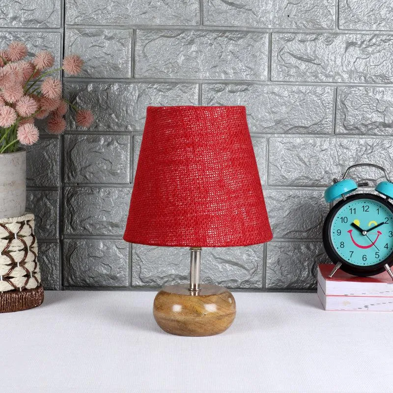 Astrova Table Lamp With Jute Shade - Maroon