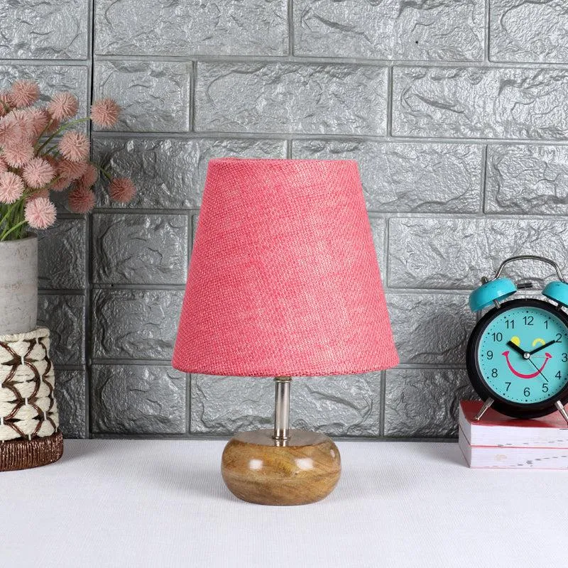 Astrova Table Lamp With Jute Shade - Pink