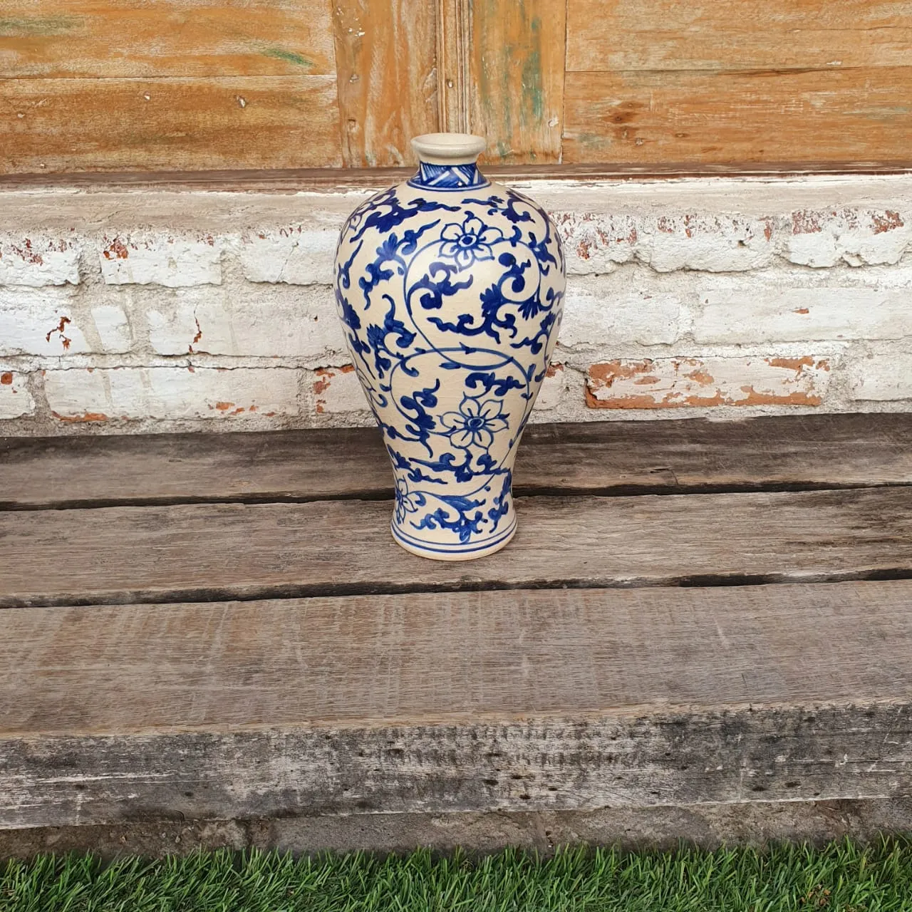 Blue Ceramic Decorative Vase