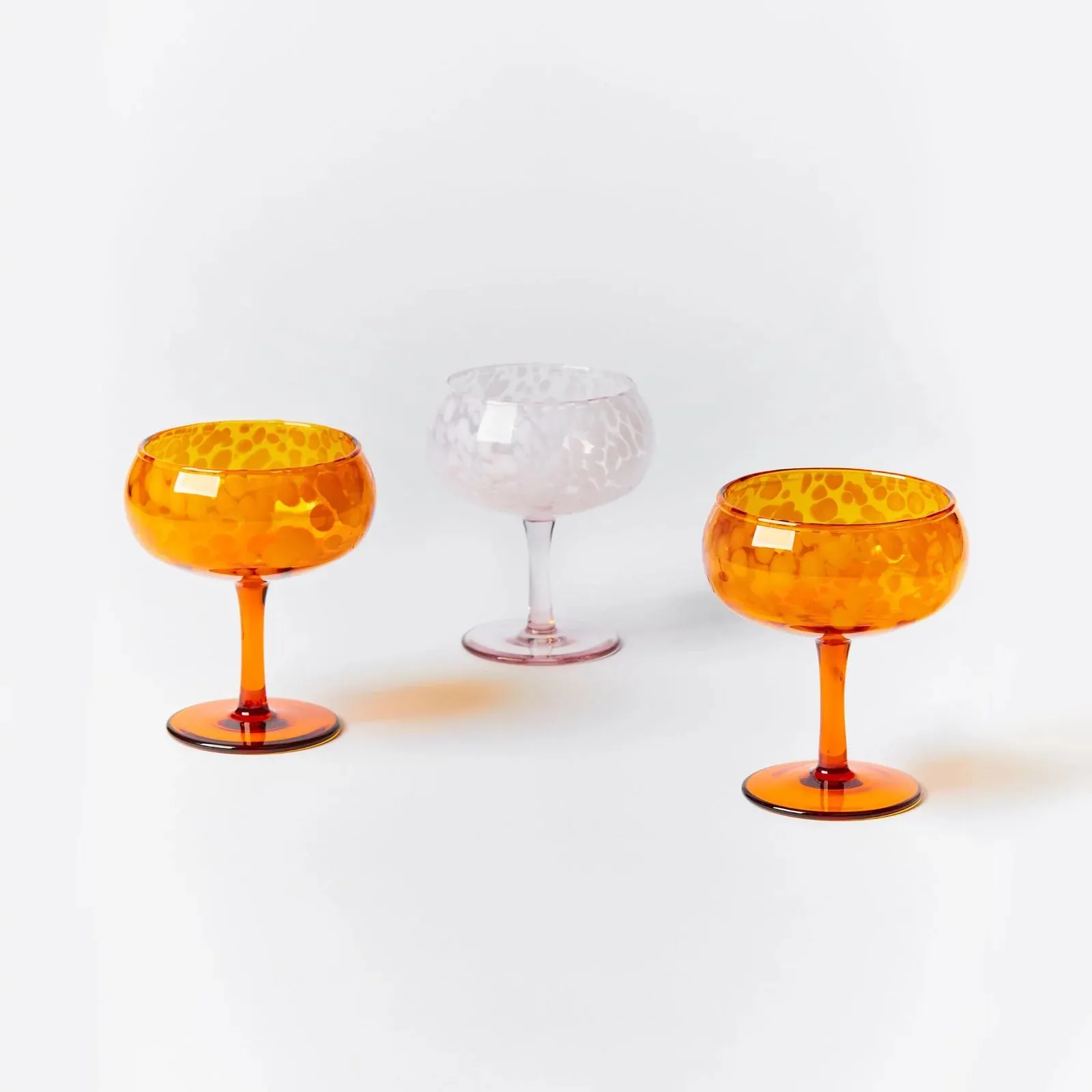 Bonnie & Neil Glass Coupe Dots Set 2 - Pink