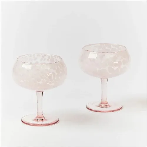 Bonnie & Neil Glass Coupe Dots Set 2 - Pink