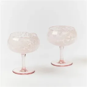 Bonnie & Neil Glass Coupe Dots Set 2 - Pink