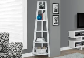 Bookcase - 72"H / White Corner Accent Etagere