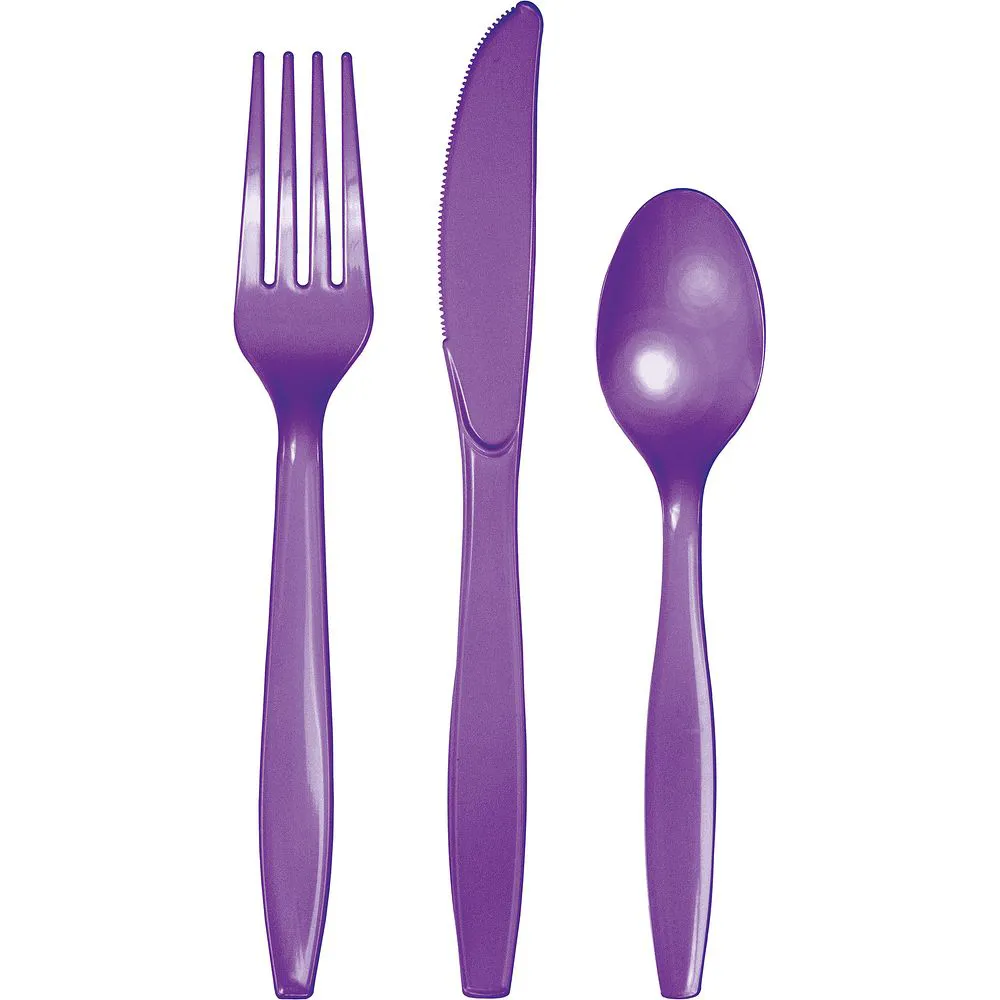 Bright Purple Plastic Flatware