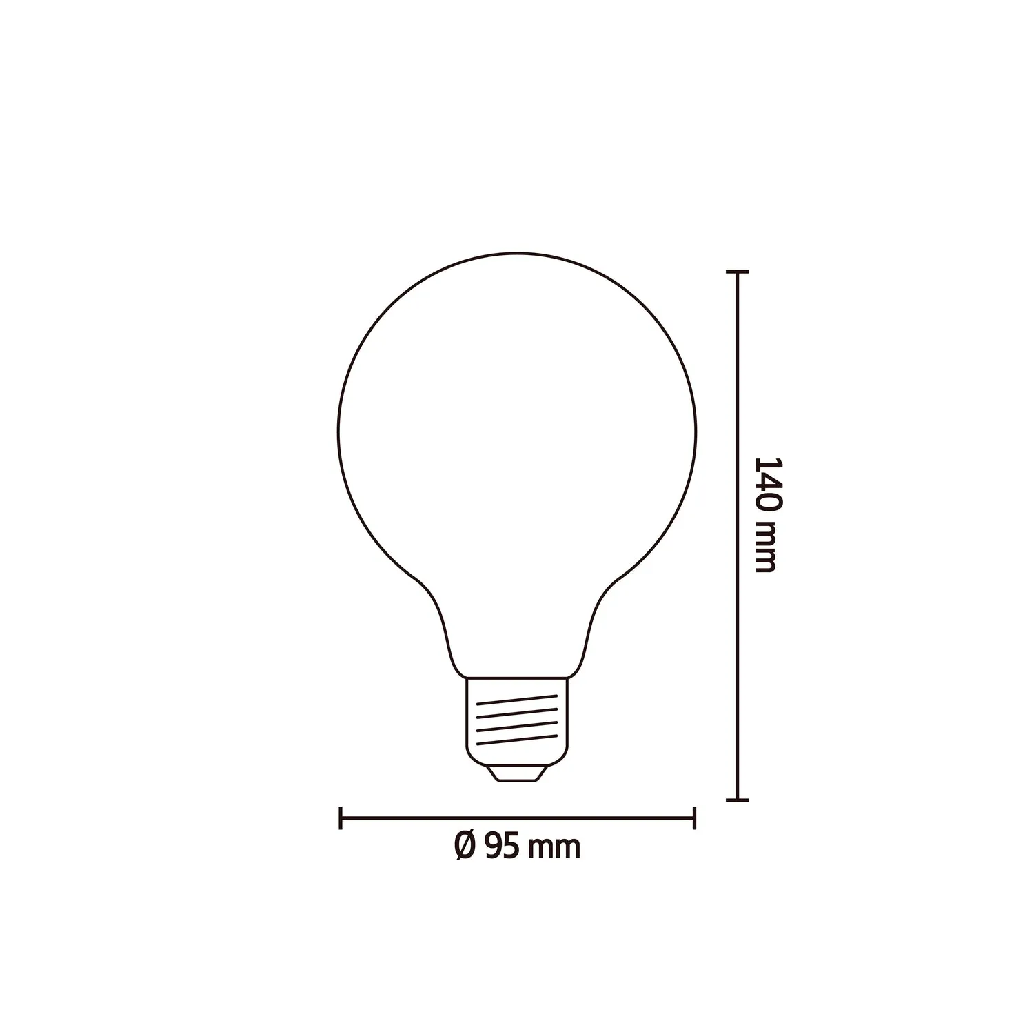 Calex Warm Filament LED Lamp - E27 - G95 - Gold - 4.5W - Dimmable