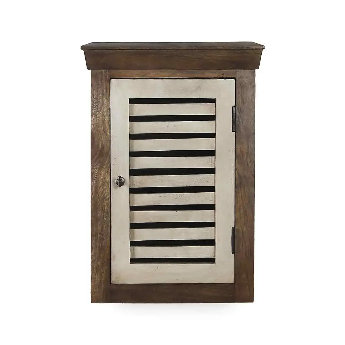 Cappi Solid Wood Vintage White Wall Shelf