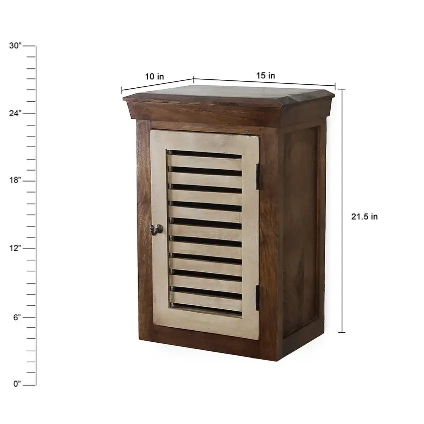 Cappi Solid Wood Vintage White Wall Shelf