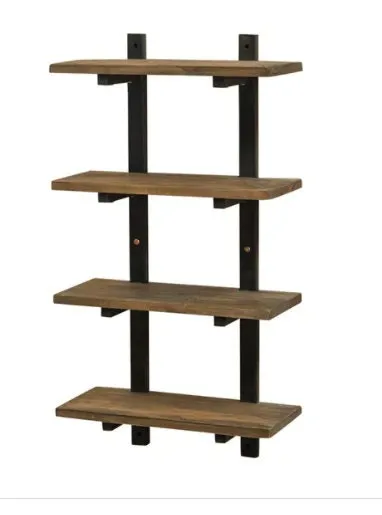 Carbon Loft Metal and Solid Wood Bath Natural 36-inch Wall Shelf With its Rustic Design and Versatile Style, This Wall Shelf is a Fabulous