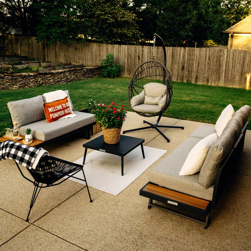 Caspian Loveseat with Cushions and Side Table