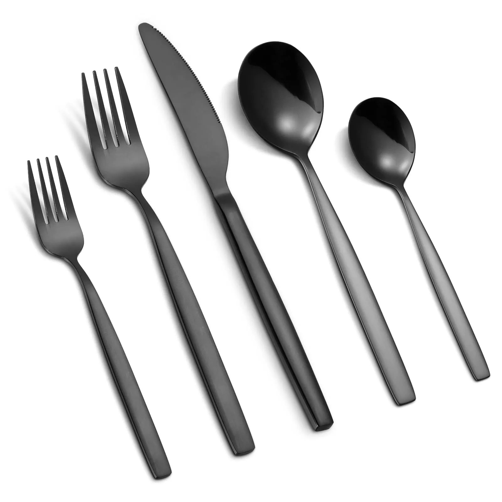CIBEAT 30 Piece Stainless Steel Kitchen Flatware Set - Silver