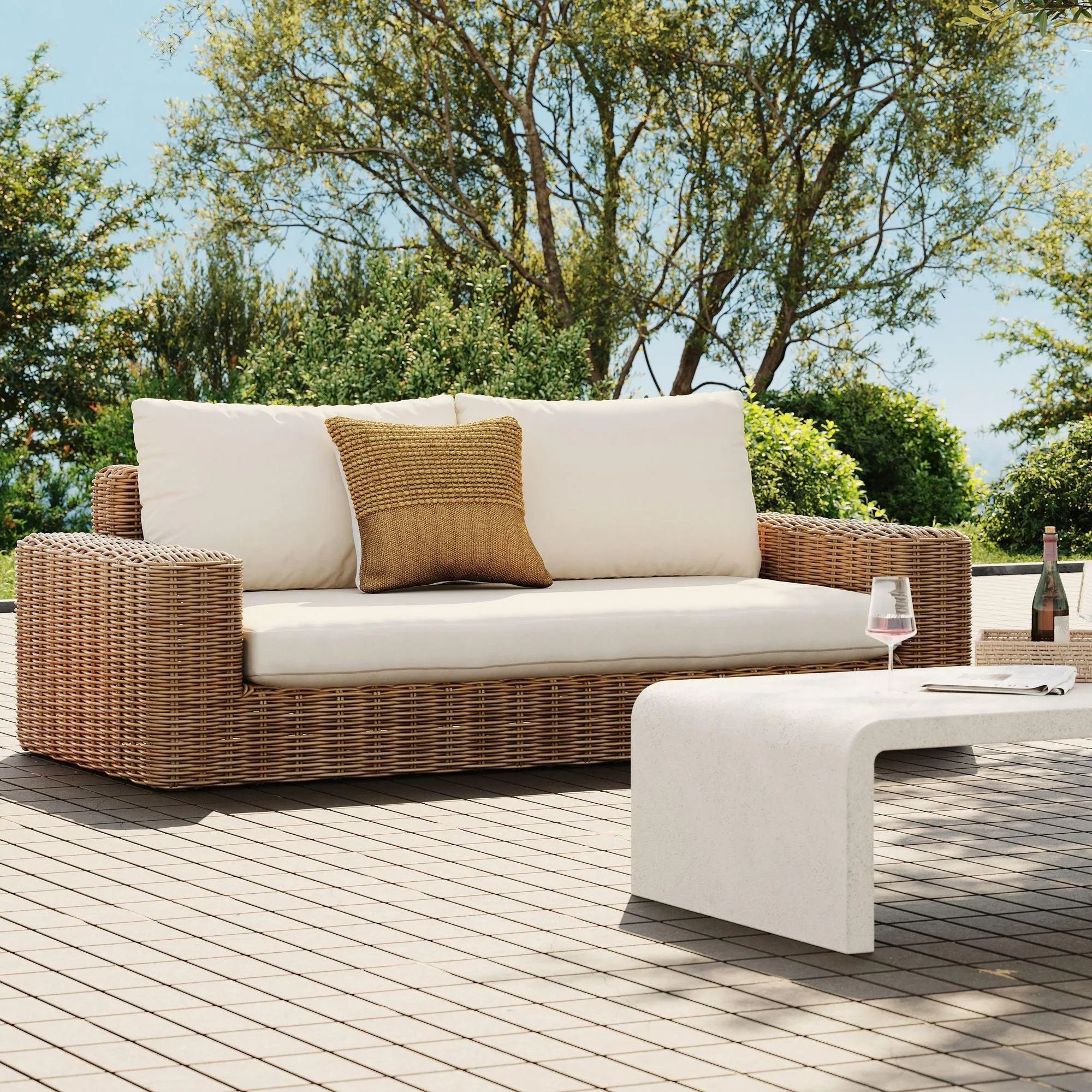 Conti All-Weather Resin Wicker Sofa