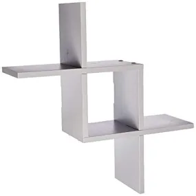 Criss Cross Intersecting Wall Mounted Floating Shelves- Gray