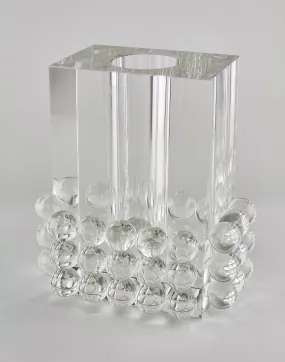 Crystal Glass Square Vase - Balls