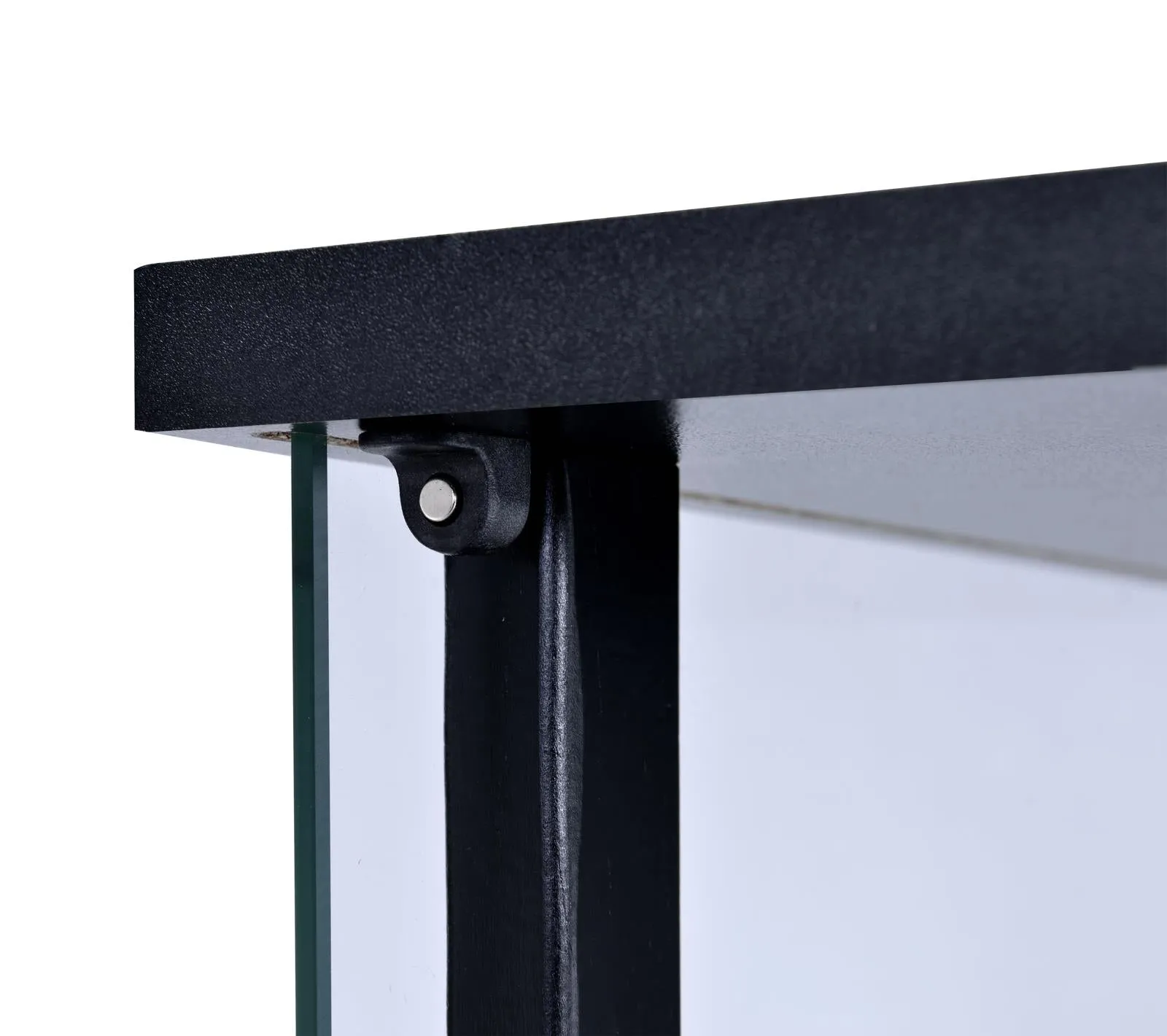 Cyclamen Black/Clear 4-Shelf Glass Curio Cabinet