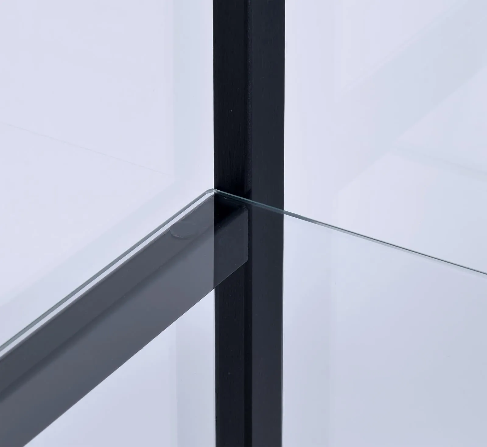 Cyclamen Black/Clear 4-Shelf Glass Curio Cabinet