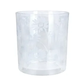 Daisy Sandblasted Clear Glass Tumblers