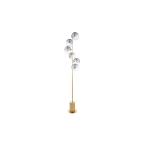 Dar SPI4935-19 | Spiral Floor Lamp | Matt Gold & Smoked/Clear Glass