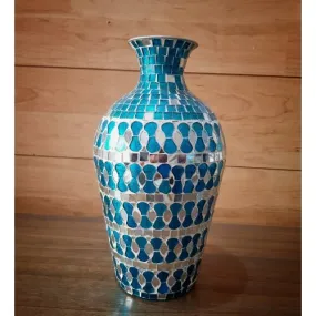 Decorshore Colourful Ceramic Carved Out Glass Vase