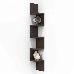 Decostyle Corner Wall Mount Shelf Zig Zag Shape(5 Tier)- Wenge
