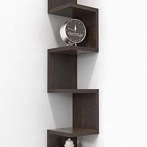 Decostyle Corner Wall Mount Shelf Zig Zag Shape(5 Tier)- Wenge